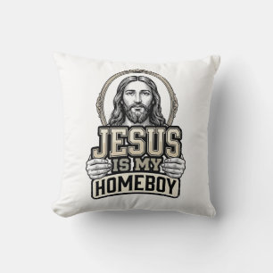 Vintage Jesus Is My Homeboy Gravur Vektor Design Kissen