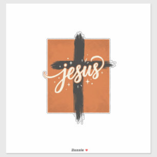 Vintage-Jesus-Kreuz-Christliches-Shirt-Design_1 Aufkleber