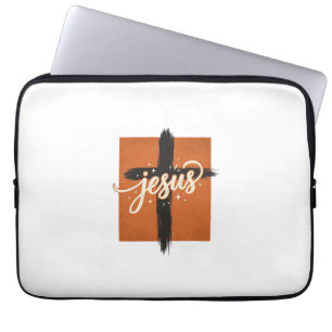 Vintage-Jesus-Kreuz-Christliches-Shirt-Design_1 Laptopschutzhülle