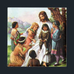Vintage Jesus Lieben Alle Kinder Magnet<br><div class="desc">Vintage Jesus Lieben Alle Kinder Magnet</div>