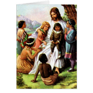 Vintage Jesus-Lieben die ganze Kinderkarte