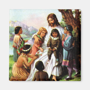 Vintage-Jesus-liebt-alle-Kinder-Magnet Magnet
