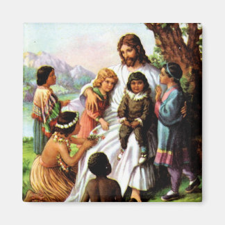Vintage-Jesus-liebt-alle-Kinder-Magnet Magnet