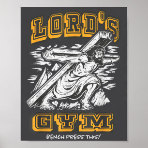 Vintage Jesus Lord's Fitnessstudio Bankdrücken! Mo Poster