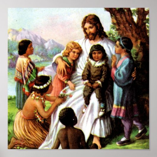Vintage Jesus Loves Poster 15x15 (Vorne)