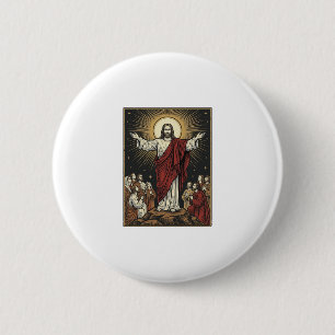 Vintage Jesus Strahlende Herrlichkeit Christliche  Button