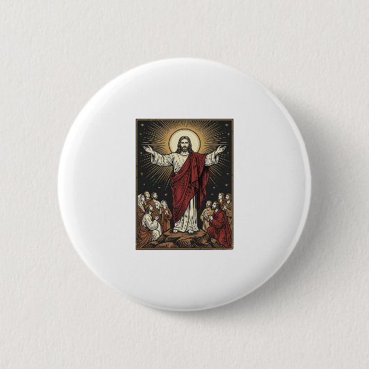 Vintage Jesus Strahlende Herrlichkeit Christliche Button (Vorderseite)