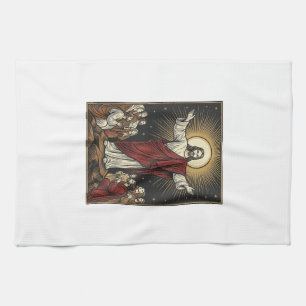 Vintage Jesus Strahlende Herrlichkeit Christliche  Geschirrtuch