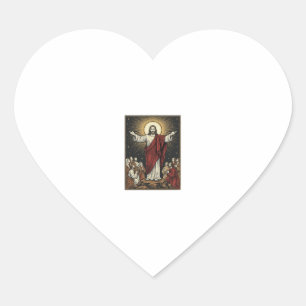 Vintage Jesus Strahlende Herrlichkeit Christliche  Herz-Aufkleber