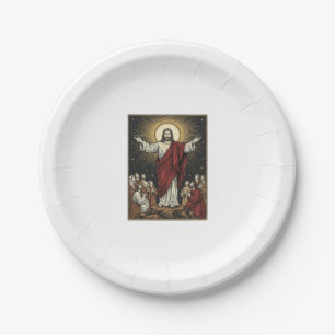 Vintage Jesus Strahlende Herrlichkeit Christliche  Pappteller