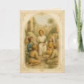 Vintage Jesuskind mit Kindern religiös Karte (Vorderseite)