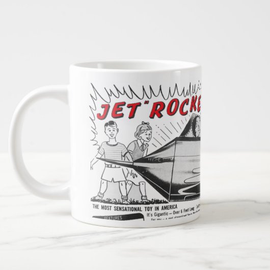 Vintage Jet Rocket Space Ship Ad  Jumbo-Tasse (Links)