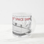 Vintage Jet Rocket Space Ship Ad Mattglastasse (VorderseiteRechts)