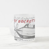 Vintage Jet Rocket Space Ship Ad Mattglastasse (Vorderseite Links)