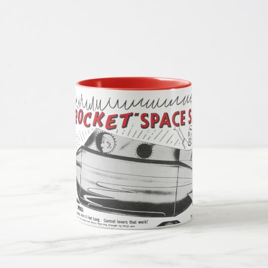 Vintage Jet Rocket Space Ship Tasse (Zentrum)