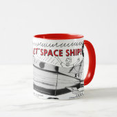 Vintage Jet Rocket Space Ship Tasse (VorderseiteRechts)