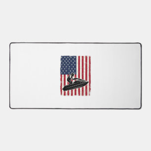 Vintage-Jet-Ski-Amerikanische-Flagge-Vektor-Shirt- Schreibtischunterlage