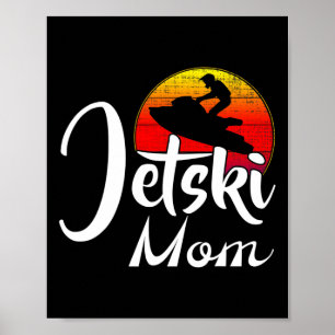 Vintage Jet Ski Mama Retro Sonnenuntergang Lustig Poster