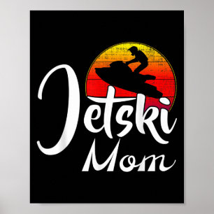 Vintage Jet Ski Mama Retro Sonnenuntergang Skigebi Poster