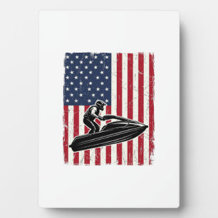 Vintage-Jetski-Amerikanische-Flagge-Vektor-Shirt-D Fotoplatte