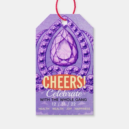 Vintage Jewel Celebration Gift Tags Geschenkanhänger (Vorderseite)