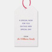 Vintage Jewel Celebration Gift Tags Geschenkanhänger (Rückseite)