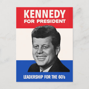 Vintage JFK Kennedy für Präsident 1960 Kampagne Postkarte