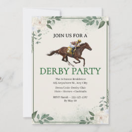 Vintage Jockey Horse Racing Derby Party Invitation Einladung
