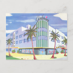 Vintage Johnina Hotel, Miami Beach, Florida Postkarte