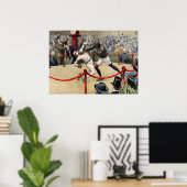 Vintage Johnson Jeffries Fight Illustration Poster (Heimbüro)