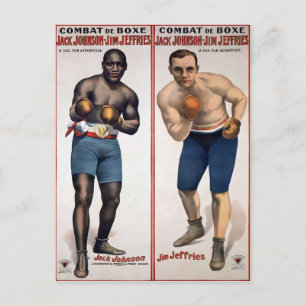 Vintage Johnson VS Jeffries Boxen Postkarte