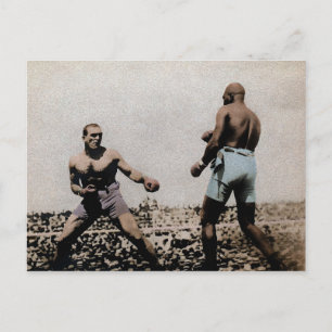 Vintage Johnson VS Jeffries Kampf Postkarte