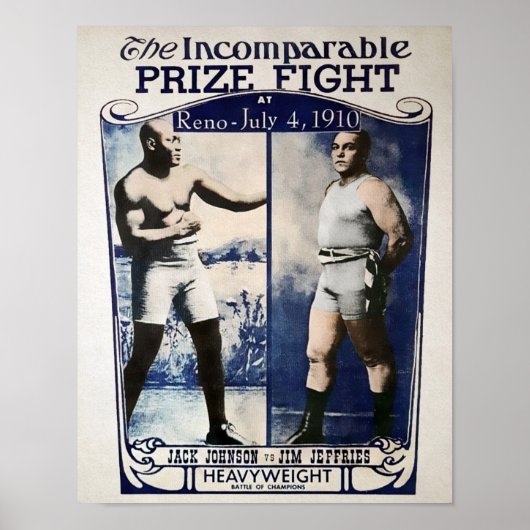 Vintage Johnson VS Jeffries-Preiskampf Poster (Vorne)