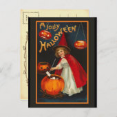 Vintage Jolly Halloween Einladung Postkarte (Vorne/Hinten)