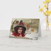 Vintage Jolly Halloween-Grußkarte Karte (Gelbe Blume)