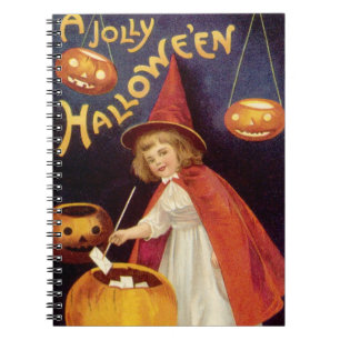 Vintage Jolly Halloween Hexe von Ellen Clapsaddle Notizblock