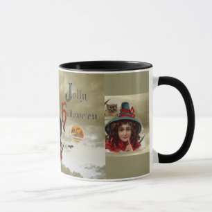 Vintage Jolly Halloween Hexen Ringer Tasse
