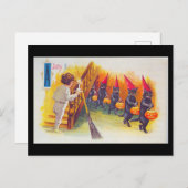 Vintage Jolly Halloween-Karte Schwarze Katzen Postkarte (Vorne/Hinten)