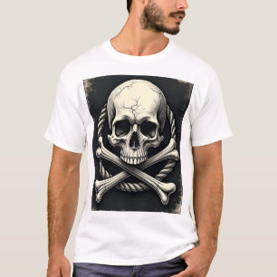 Vintage Jolly Roger Totenkopf & Knochen Unisex T-Shirt