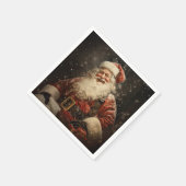 Vintage Jolly Santa Claus Christmas Holiday Serviette (Ecke)