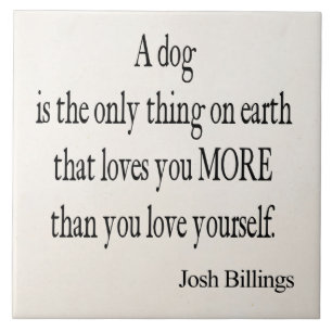 Vintage Josh Billings Hund Liebt Euch Selbst Zitat Fliese