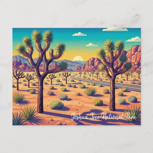 Vintage Joshua Tree National Park Postkarte (Vorderseite)