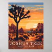 Vintage Joshua Tree National Park - Sunset  Poster (Vorne)