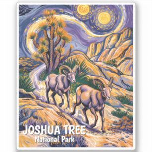 Vintage Joshua Tree Szenerie Wildtiere Schafe Cust Aufkleber