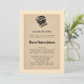 Vintage Journalismus-Abschluss-Einladung Einladung (Stehend Vorderseite)