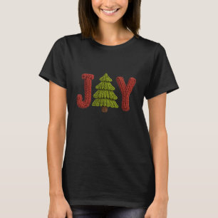 Vintage-JOY-Faux-Yarn-Weihnachtsbaum T-Shirt