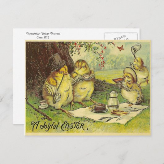 Vintage Joyful Easter Feiertagspostkarte (Vorne/Hinten)