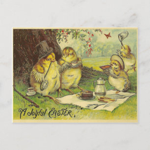 Vintage Joyful Easter Feiertagspostkarte