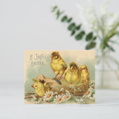 Vintage Joyful Osterstäbchen in einem Schuh Postkarte (Stehend Vorderseite)