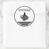 VINTAGE Joystick Runder Aufkleber (Tasche)